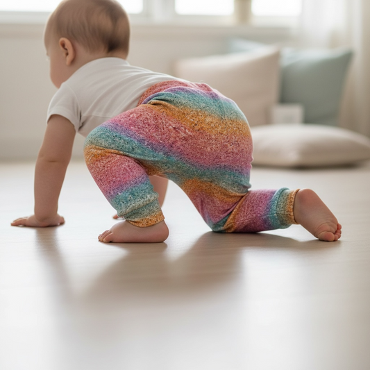 Rainbow Glitter-Effect Harems - 3-6 months
