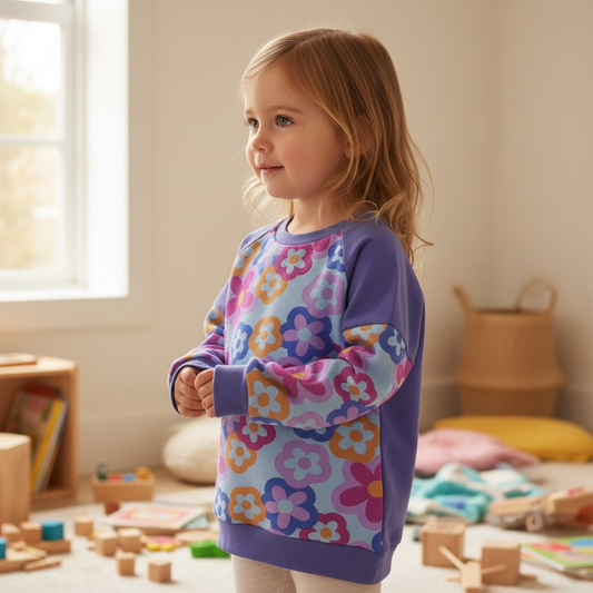 Daisy Raglan Sweatshirt - 2-3 years