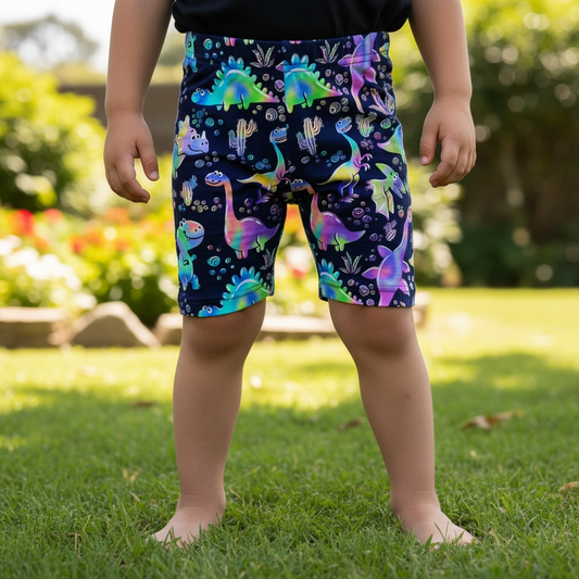 Neon Dino Shorts - 2-3 years