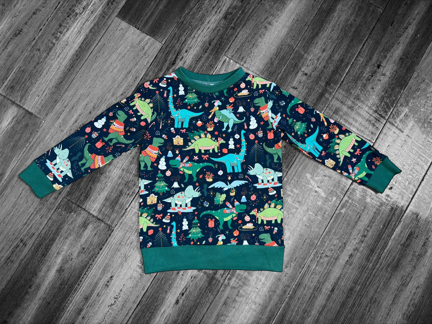 Handmade Cosy Dinosaur Christmas Jumpers