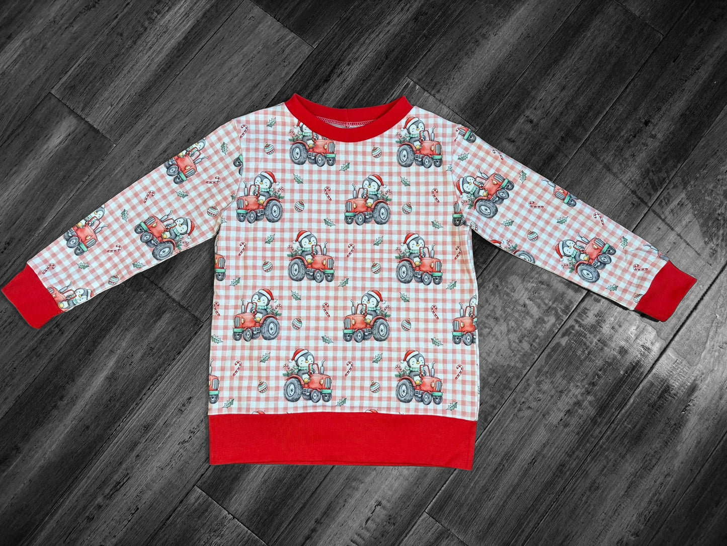 Handmade Penguin Tractor Christmas Jumpers