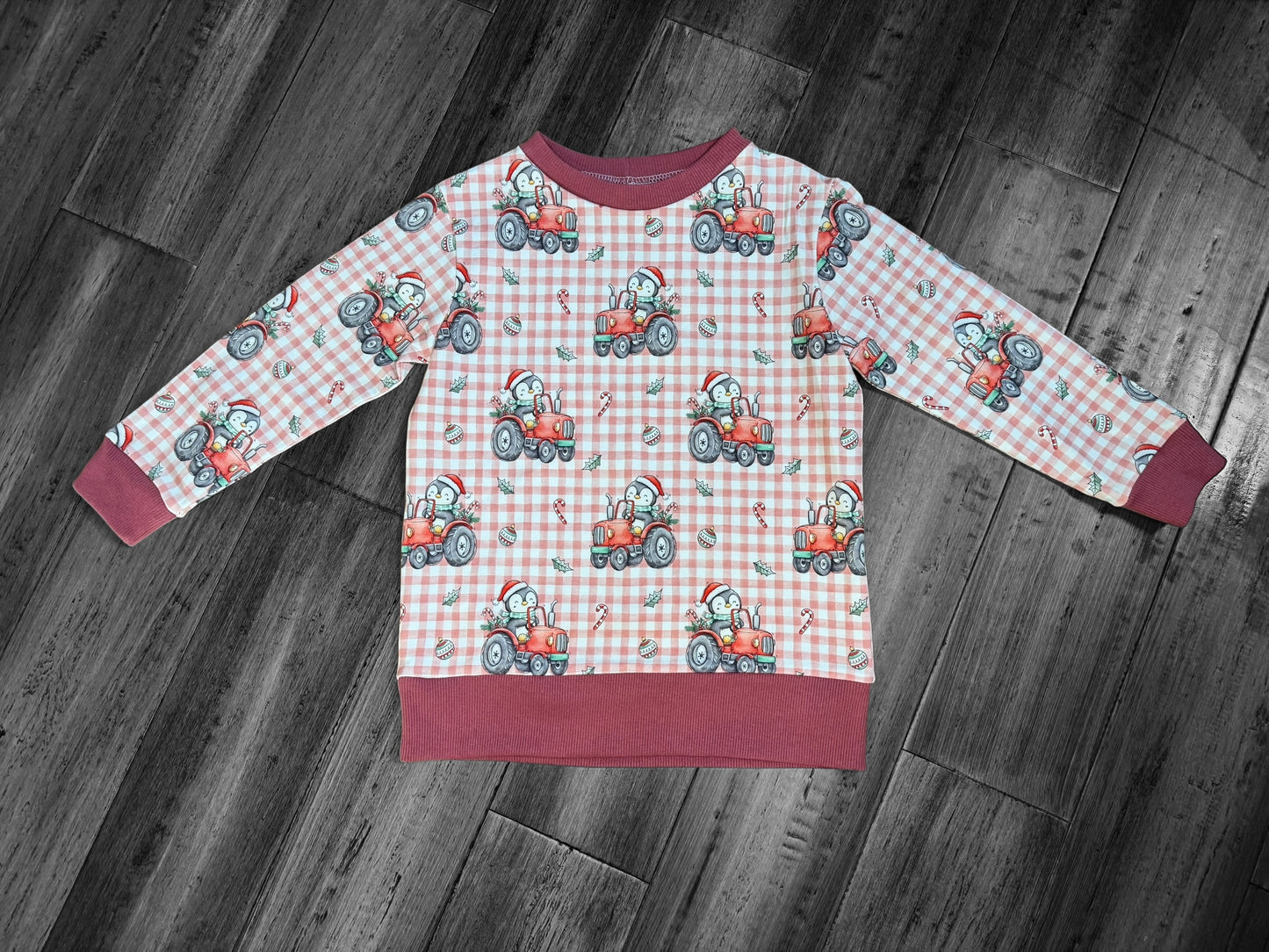 Handmade Penguin Tractor Christmas Jumpers