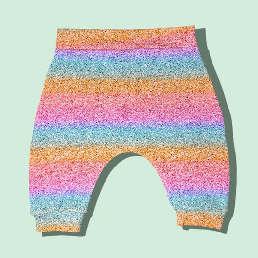 Rainbow Glitter-Effect Harems - 3-6 months